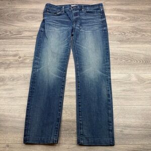 S.M.N. Jeans Mens 36x29 Blue Faded The Finn Tapered Slim USA Made 5 Pocket